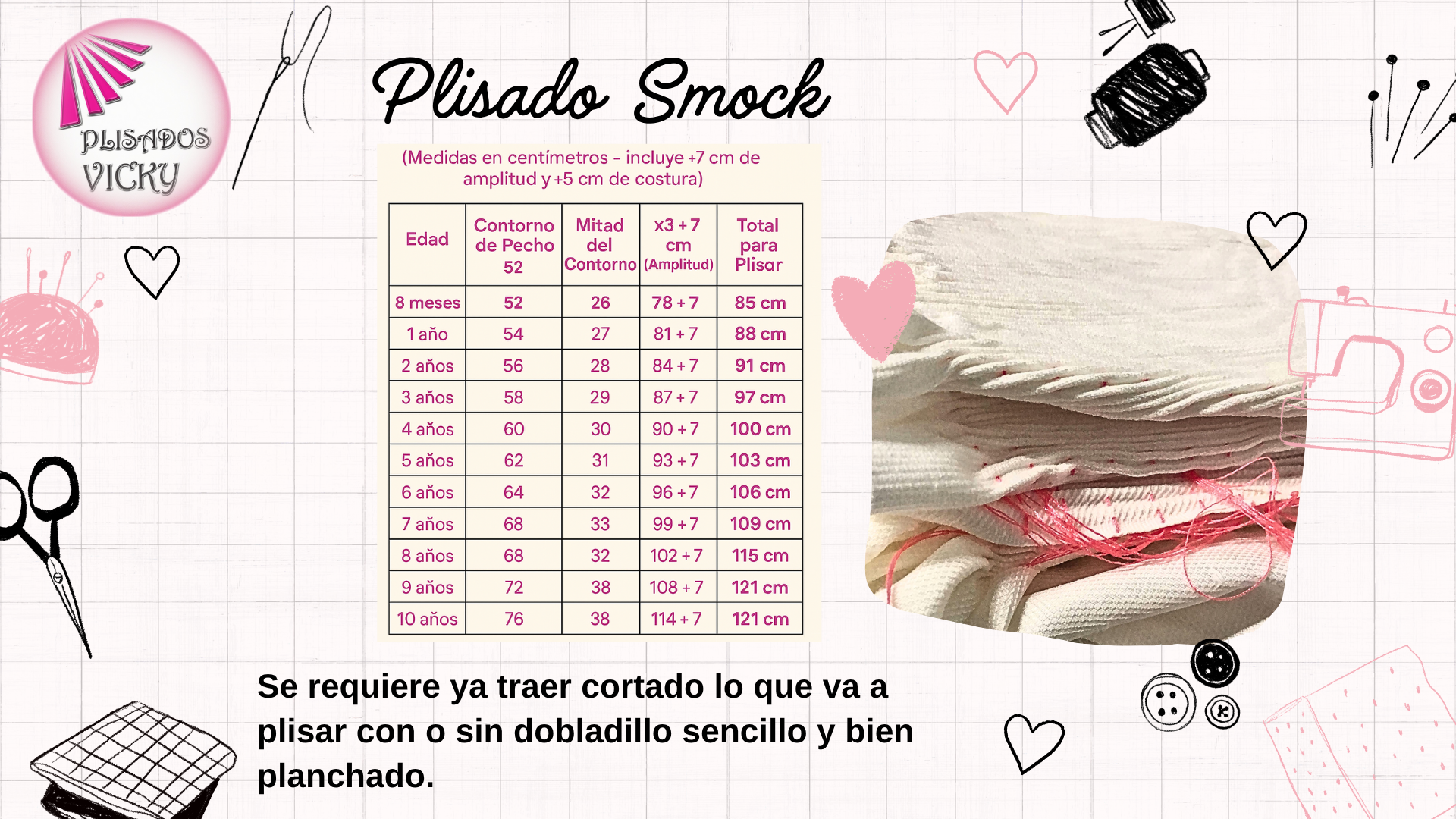 Guía de corte de tela: Smock